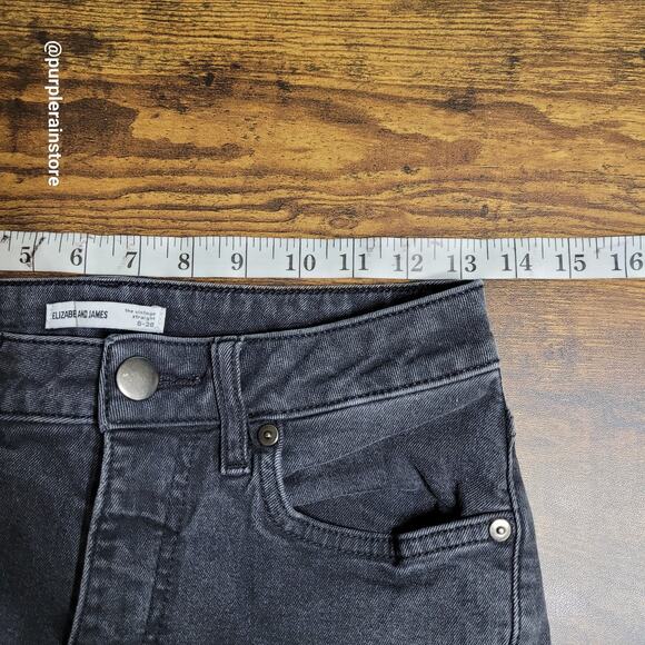 Elizabeth & James Jeans 6 Vintage Straight High Rise Tummy Control Black Wash - Picture 6 of 11